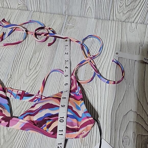 Shade & Shore Shoulder Tie Triangle Bikini Swim Top, Multi Animal Print - Picture 7 of 12